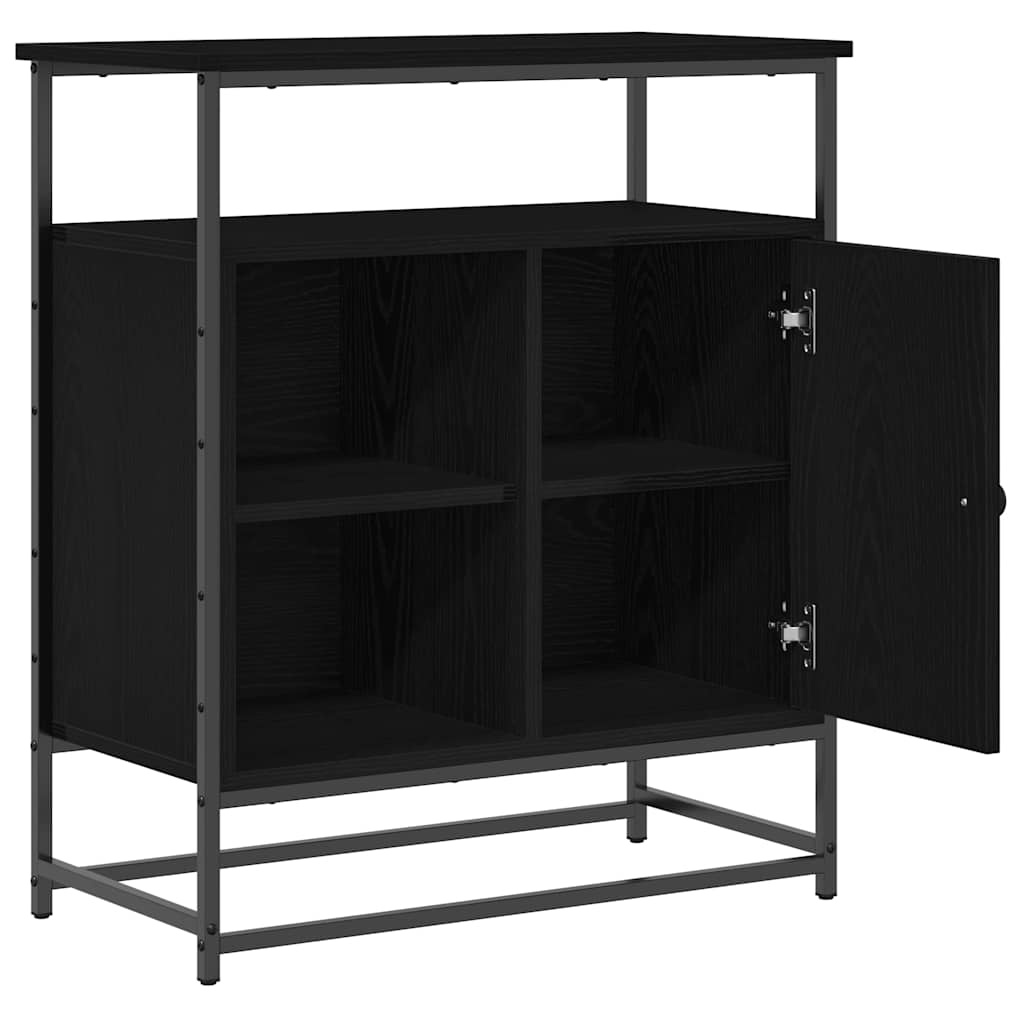 VidaXL Dressoir Zwart eiken 69 x 35 x 80 cm Bewerkt hout