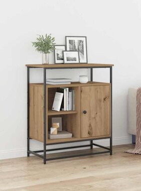 VidaXL Dressoir artisanaal eikenkleurig 69 x 35 x 80 cm Bewerkt hout