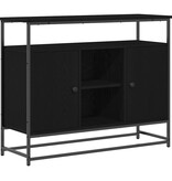 VidaXL Dressoir Zwart eiken 100 x 35 x 80 cm Bewerkt hout