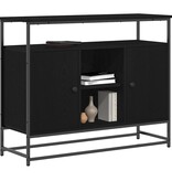 VidaXL Dressoir Zwart eiken 100 x 35 x 80 cm Bewerkt hout