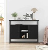 VidaXL Dressoir Zwart eiken 100 x 35 x 80 cm Bewerkt hout