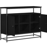 VidaXL Dressoir Zwart eiken 100 x 35 x 80 cm Bewerkt hout