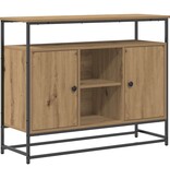 VidaXL Dressoir artisanaal eikenkleurig 100 x 35 x 80 cm Bewerkt hout