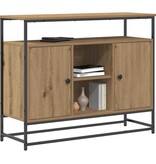 VidaXL Dressoir artisanaal eikenkleurig 100 x 35 x 80 cm Bewerkt hout