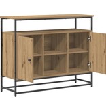 VidaXL Dressoir artisanaal eikenkleurig 100 x 35 x 80 cm Bewerkt hout