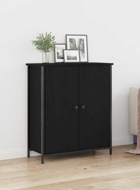VidaXL Dressoir Zwart eiken 70 x 30 x 80 cm Bewerkt hout