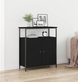 VidaXL Dressoir Zwart eiken 70 x 30 x 80 cm Bewerkt hout