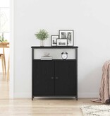 VidaXL Dressoir Zwart eiken 70 x 30 x 80 cm Bewerkt hout