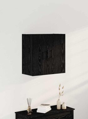 VidaXL Wandkast Zwart eiken 60 x 31 x 60 cm Bewerkt hout