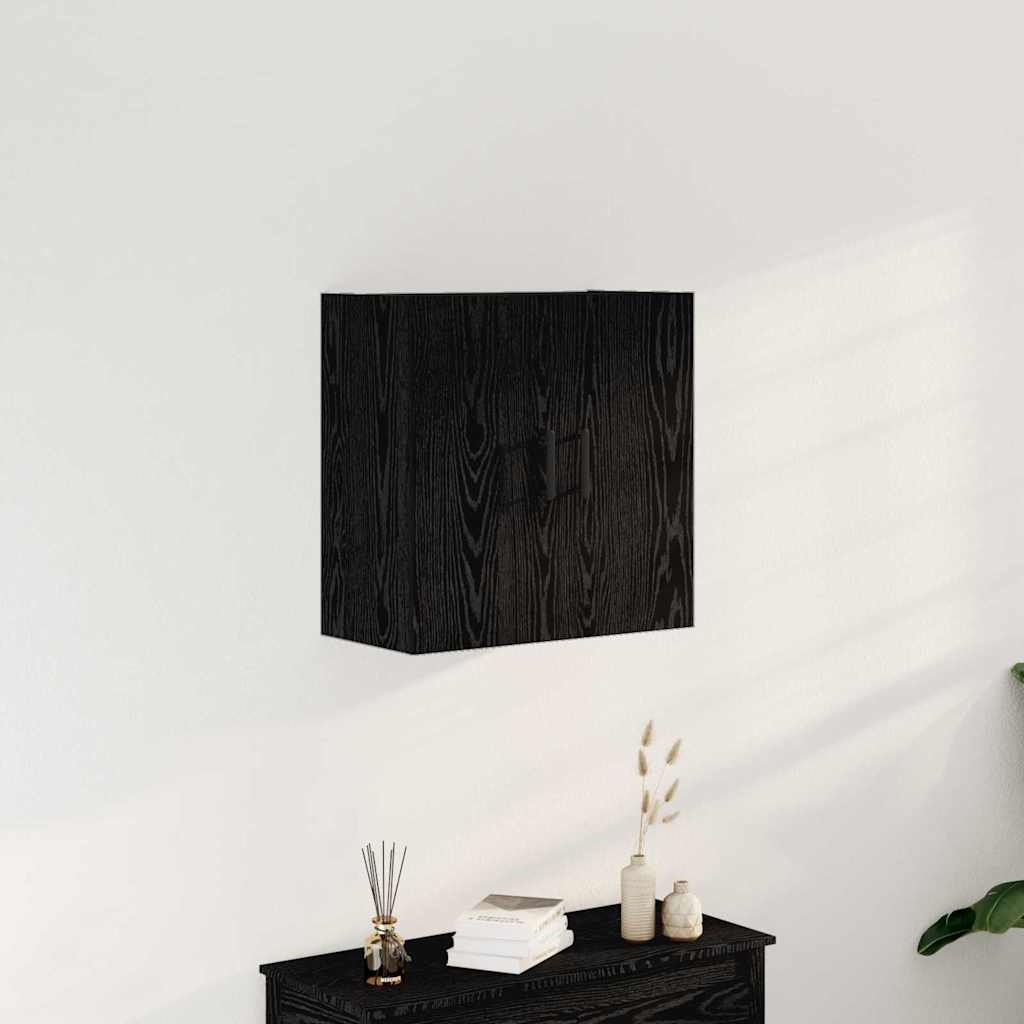 VidaXL Wandkast Zwart eiken 60 x 31 x 60 cm Bewerkt hout