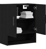 VidaXL Wandkast Zwart eiken 60 x 31 x 70 cm Bewerkt hout