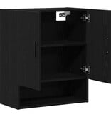 VidaXL Wandkast Zwart eiken 60 x 31 x 70 cm Bewerkt hout