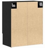 VidaXL Wandkast Zwart eiken 60 x 31 x 70 cm Bewerkt hout