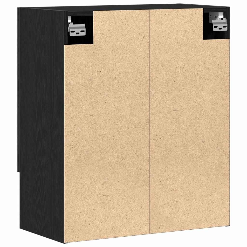 VidaXL Wandkast Zwart eiken 60 x 31 x 70 cm Bewerkt hout