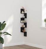 VidaXL Hoekplank met plank Zwart eiken 20 x 20 x 127.5 cm Bewerkt hout