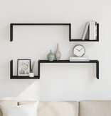 VidaXL Wandplank 2 pcs Zwart eiken 100 x 15 x 20 cm Bewerkt hout