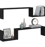 VidaXL Wandplank 2 pcs Zwart eiken 100 x 15 x 20 cm Bewerkt hout