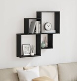 VidaXL Wand Cube Plank Zwart eiken 80 x 15 x 78.5 cm Bewerkt hout