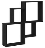 VidaXL Wand Cube Plank Zwart eiken 80 x 15 x 78.5 cm Bewerkt hout