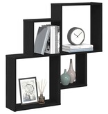 VidaXL Wand Cube Plank Zwart eiken 80 x 15 x 78.5 cm Bewerkt hout