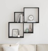 VidaXL Wand Cube Plank Zwart eiken 80 x 15 x 78.5 cm Bewerkt hout