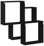 VidaXL Wand Cube Plank Zwart eiken 80 x 15 x 78.5 cm Bewerkt hout