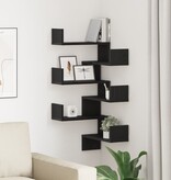 VidaXL Wandhoekplank 2 pcs Zwart eiken 40 x 40 x 49,5 cm Bewerkt hout