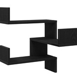 VidaXL Wandhoekplank Zwart eiken 40 x 40 x 49,5 cm Bewerkt hout