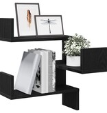 VidaXL Wandhoekplank Zwart eiken 40 x 40 x 49,5 cm Bewerkt hout