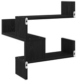 VidaXL Wandhoekplank Zwart eiken 40 x 40 x 49,5 cm Bewerkt hout
