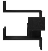 VidaXL Wandhoekplank Zwart eiken 40 x 40 x 49,5 cm Bewerkt hout