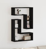 VidaXL Wandplanken 2 pcs Zwart eiken 50 x 15 x 85 cm Bewerkt hout