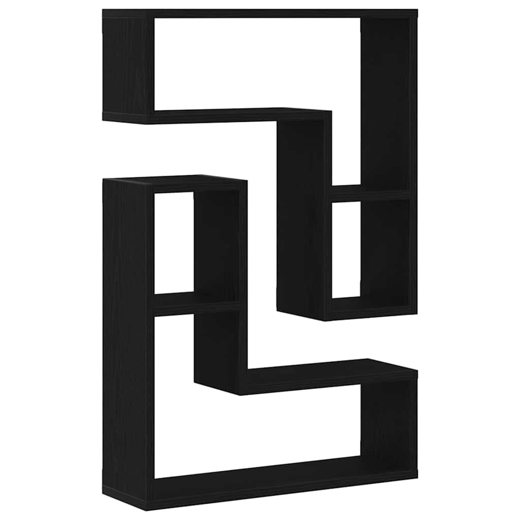 VidaXL Wandplanken 2 pcs Zwart eiken 50 x 15 x 85 cm Bewerkt hout