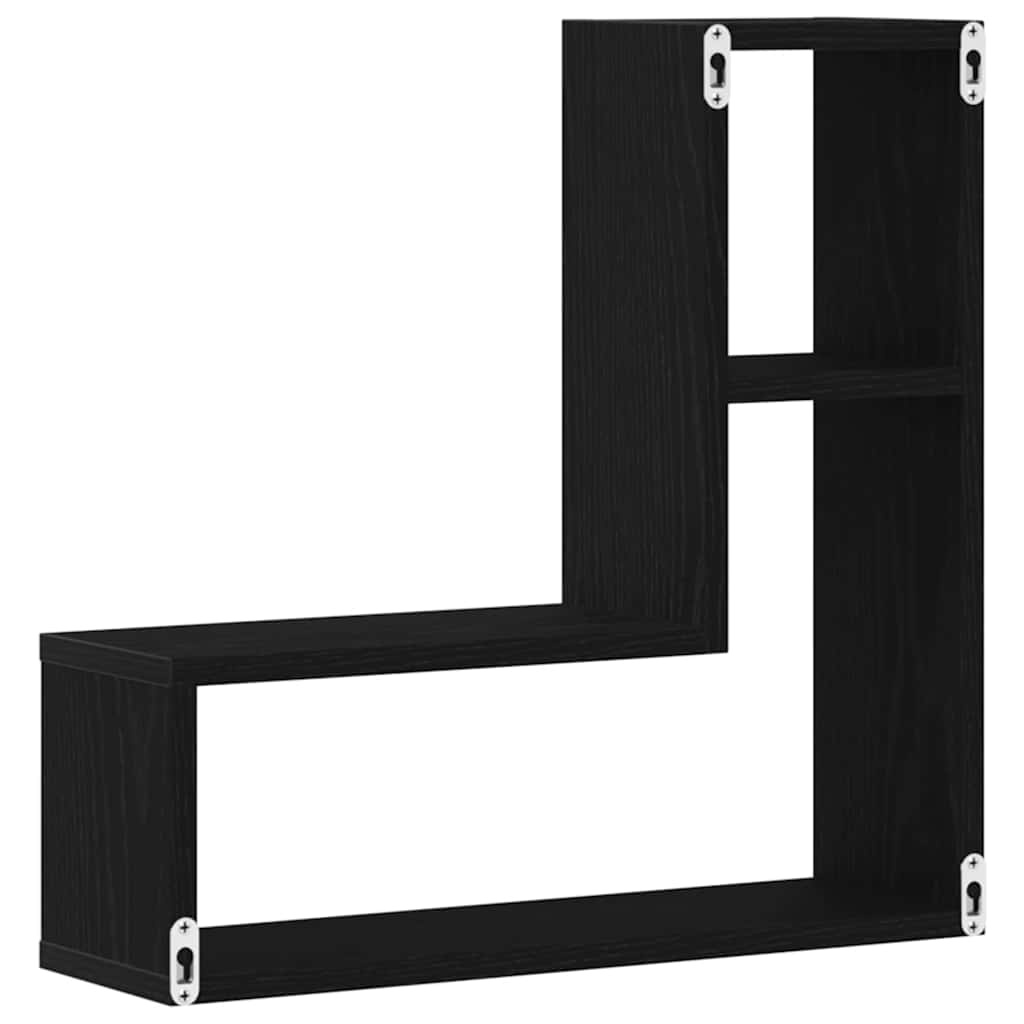 VidaXL Wandplanken 2 pcs Zwart eiken 50 x 15 x 85 cm Bewerkt hout