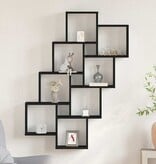 VidaXL Wandplank met plank Zwart eiken 90 x 15 x 119,5 cm Bewerkt hout