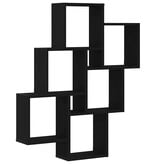 VidaXL Wandplank met plank Zwart eiken 78 x 15 x 92 cm Bewerkt hout