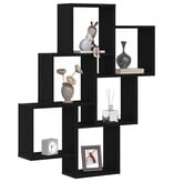 VidaXL Wandplank met plank Zwart eiken 78 x 15 x 92 cm Bewerkt hout