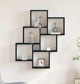 VidaXL Wandplank met plank Zwart eiken 78 x 15 x 92 cm Bewerkt hout