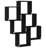 VidaXL Wandplank met plank Zwart eiken 78 x 15 x 92 cm Bewerkt hout