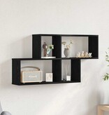 VidaXL Wandplank met plank Zwart eiken 76 x 15 x 53 cm Bewerkt hout