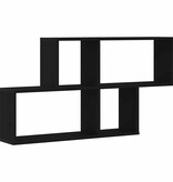 VidaXL Wandplank met plank Zwart eiken 76 x 15 x 53 cm Bewerkt hout