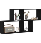 VidaXL Wandplank met plank Zwart eiken 76 x 15 x 53 cm Bewerkt hout