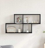 VidaXL Wandplank met plank Zwart eiken 76 x 15 x 53 cm Bewerkt hout