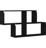 VidaXL Wandplank met plank Zwart eiken 76 x 15 x 53 cm Bewerkt hout