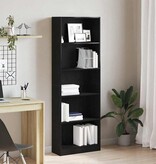 VidaXL Boekenkast Zwart eiken 60 x 24 x 176 cm Bewerkt hout