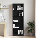 VidaXL Boekenkast Zwart eiken 60 x 24 x 176 cm Bewerkt hout