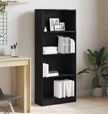 VidaXL Boekenkast Zwart eiken 60 x 24 x 143 cm Bewerkt hout