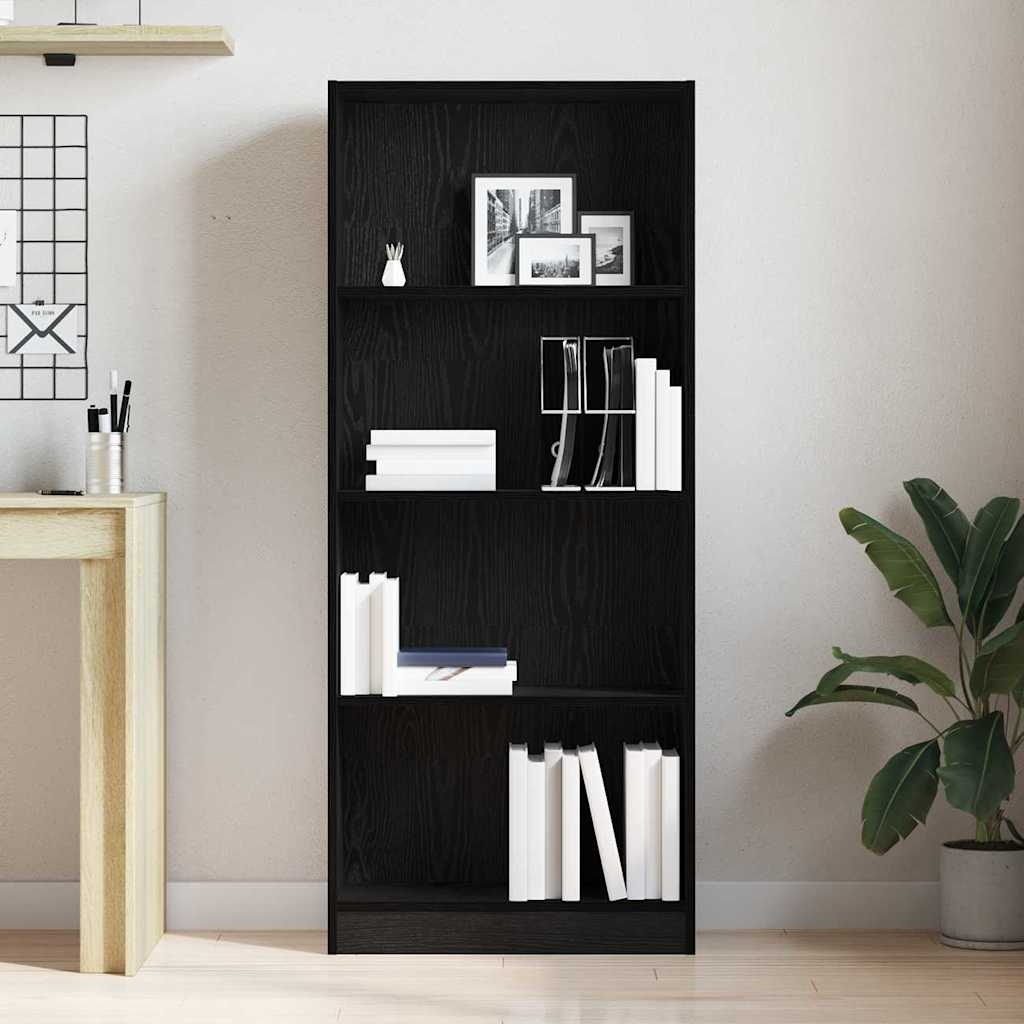VidaXL Boekenkast Zwart eiken 60 x 24 x 143 cm Bewerkt hout