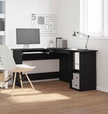 VidaXL Hoekbureau Zwart eiken 120 x 140 x 75 cm Bewerkt hout