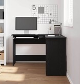 VidaXL Hoekbureau Zwart eiken 120 x 140 x 75 cm Bewerkt hout
